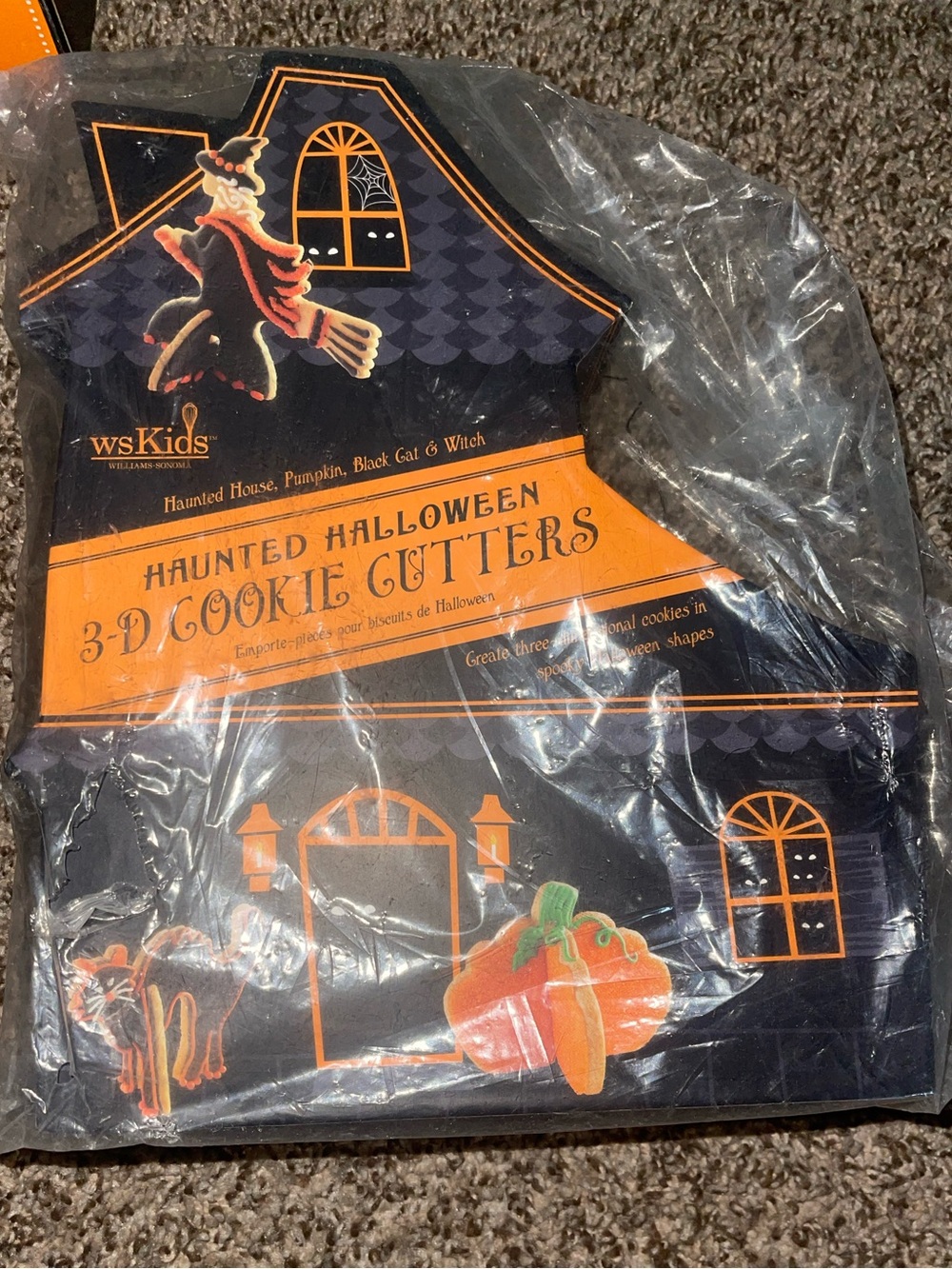 Haunted Halloween 3D Cookie Cutter Set - Black & Orange